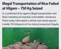 Handwara Police Foil Illegal Transport of Rice, Seize 750 Kg at Vilgam