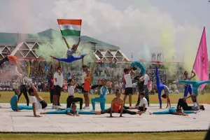 LG Sinha Unfurls Tricolor In Srinagar's Bakshi Stadium on The 77th Independence Day