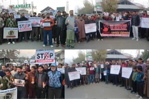 Langate Holds Candlelight March to Condemn Delhi Blast