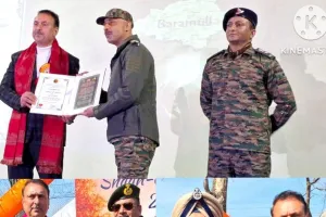 Nazir Ahmad Lone honoured with the haan-e-Varmul 2.0 award in recognition of his exemplary contributions to youth engagement and environmental conservation.