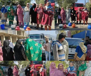 Walrama Residents Protest Against Water Crisis, Block Handwara-Kupwara Highway