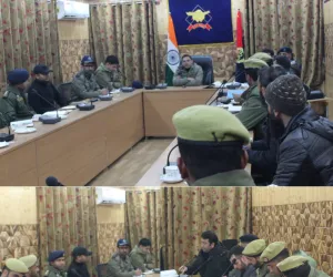 SSP Handwara Chairs Crime and Security Review Meeting at DPO Handwara