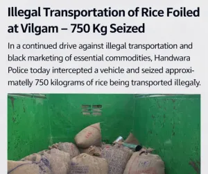 Handwara Police Foil Illegal Transport of Rice, Seize 750 Kg at Vilgam