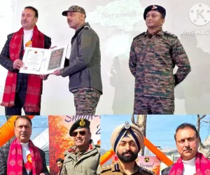 Nazir Ahmad Lone honoured with the haan-e-Varmul 2.0 award in recognition of his exemplary contributions to youth engagement and environmental conservation.