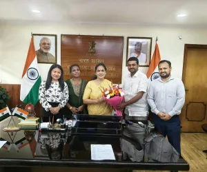 ICCSWE DELEGATION MEETS UNION MOS SHOBHA KARANDLAJE TO DISCUSS ENTREPRENEURSHIP DEVELOPMENT PROGRAMMES